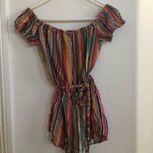 Shoulderless fiesta romper